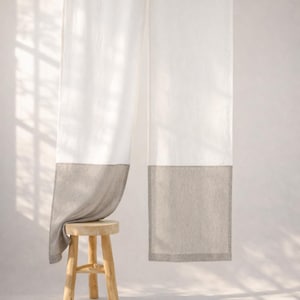 Cortina japonesa de linho Noren: divida espaços com estilo e beleza em dois tons