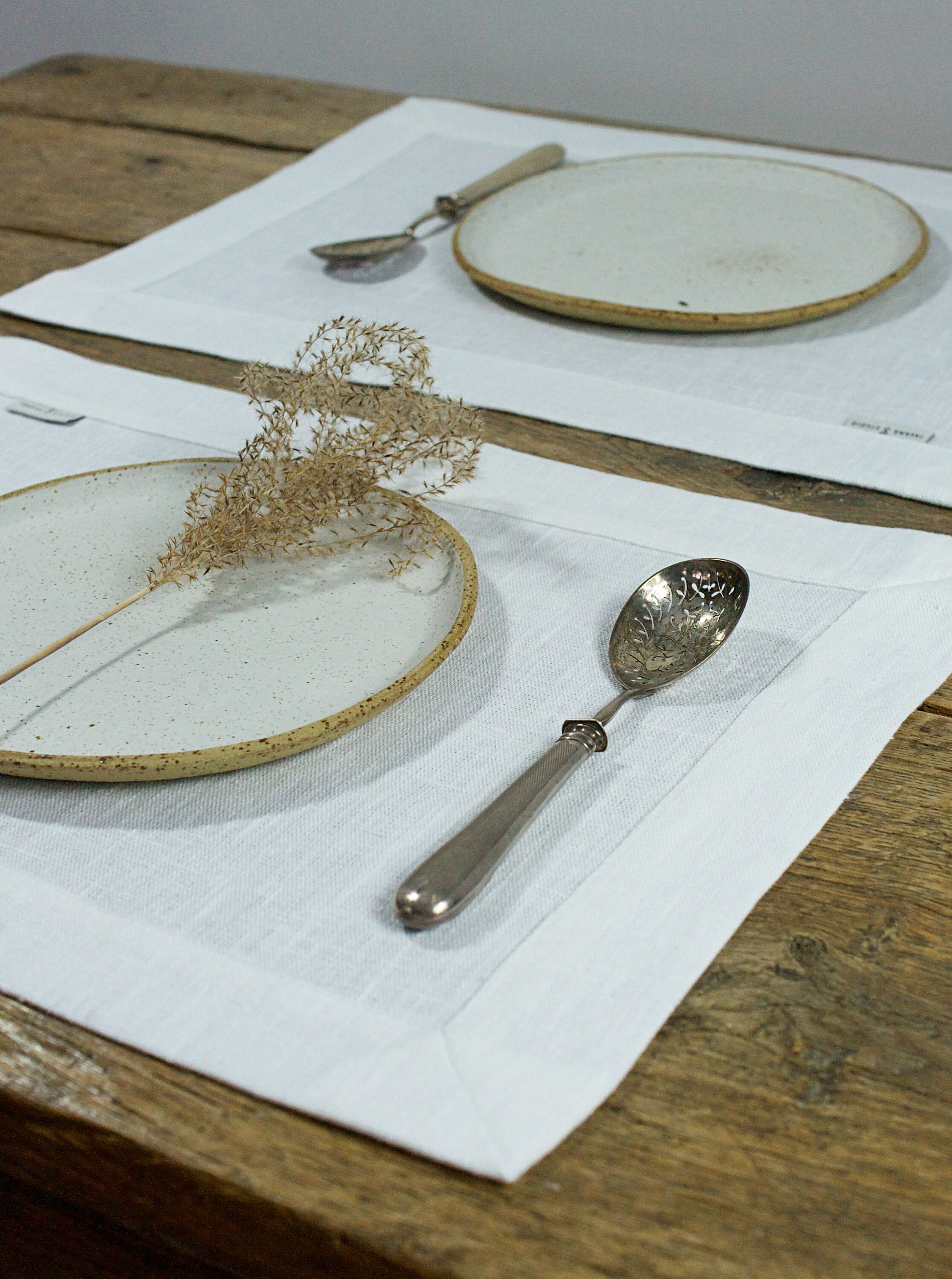 White Linen Place Mats, Linen Placemats Set, Heavy Linen Placemats, White Burlap Placemats, Linen Dining Placemat Set, TavanaStudio Placemat