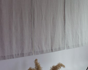 Noren Curtain Linen, Light Grey Linen Noren, Noren Door Curtain Linen, Shoji Window Noren, Japanese Curtain Panel, Room Divider Panel