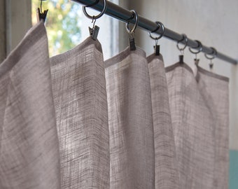 Natural Linen Kitchen Curtain, Linen Kitchen Cafe Curtains, Panel Cafe Curtains, Window Treatments Valances, Natural Linen Valance