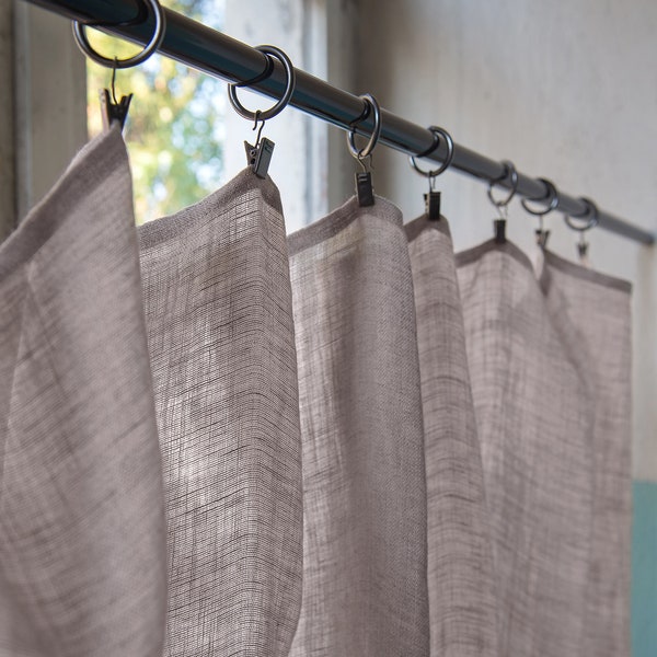 Natural Linen Kitchen Curtain, Linen Kitchen Cafe Curtains, Panel Cafe Curtains, Window Treatments Valances, Natural Linen Valance