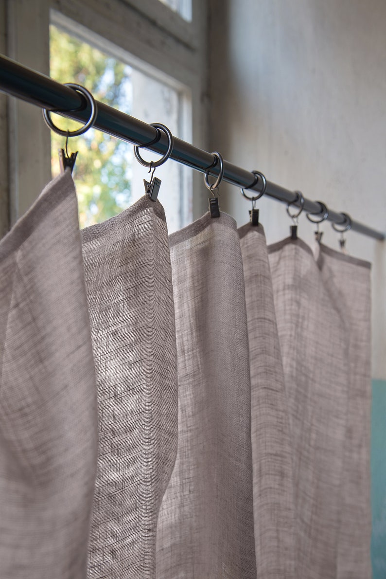 Natural Linen Kitchen Curtain Linen Kitchen Cafe Curtains Etsy