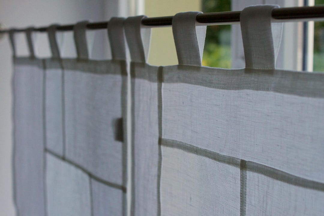 リネンポジャギカーテン：韓国のパッチワークカフェカーテン - Etsy 日本