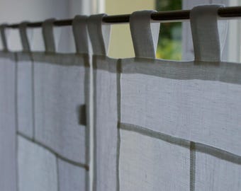 Linnen pojagi-gordijn: Koreaans patchwork cafégordijn