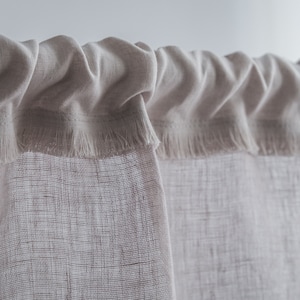 Linen Farmhouse Kitchen Valance, Rustic Window Decor