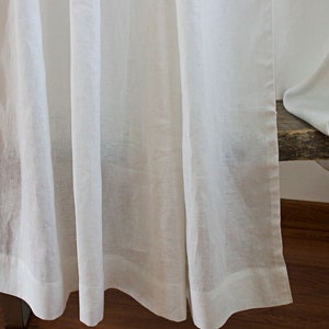 Rideau en lin blanc, rideau de panneau de lin de fenêtre, ruban de titre multifonctionnel de rideaux de lin, rideaux de fenêtre en lin blanc personnalisés, panneau de lin image 6