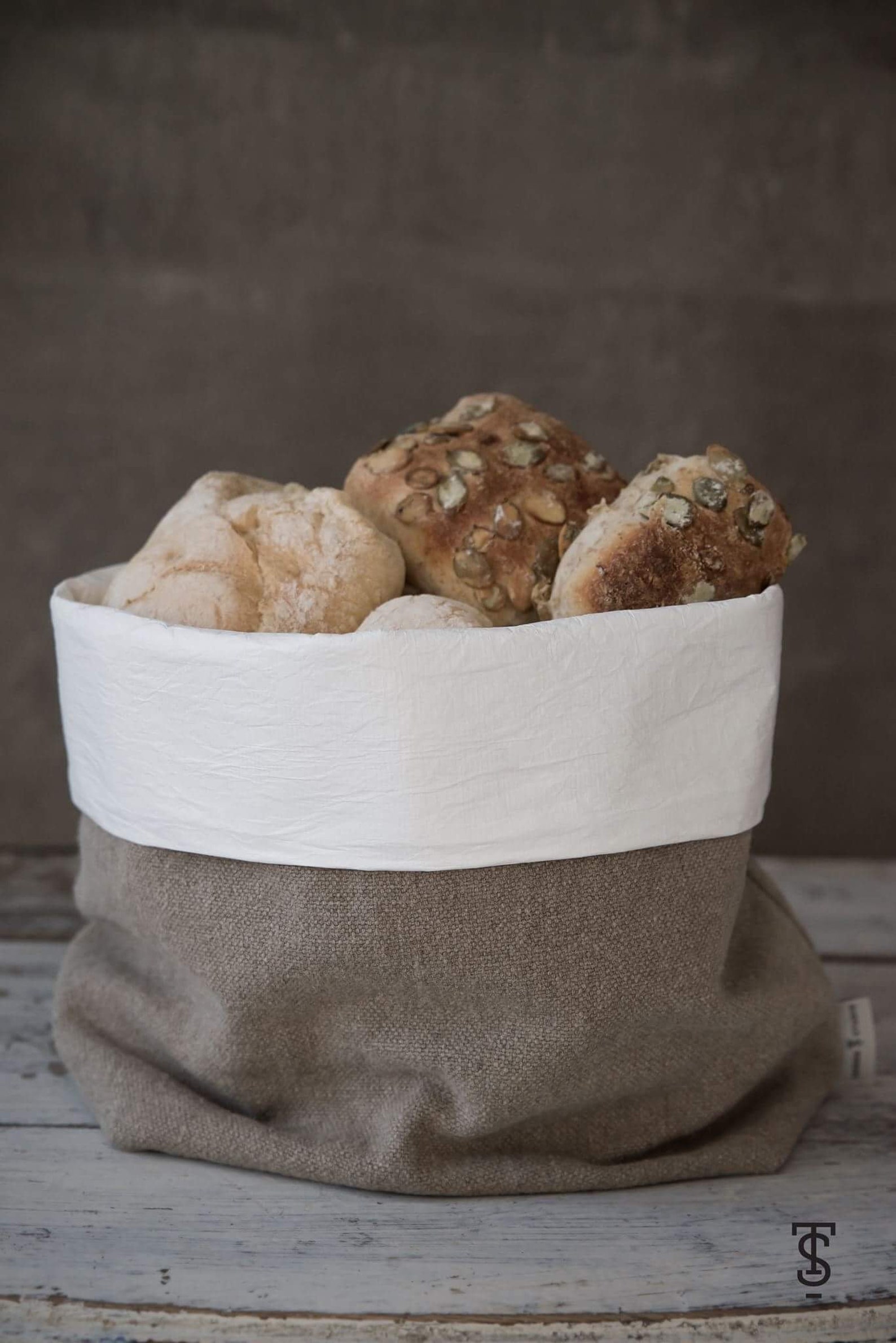 Linen Bread Basket Canvas Bread Basket Natural Linen Bread Etsy