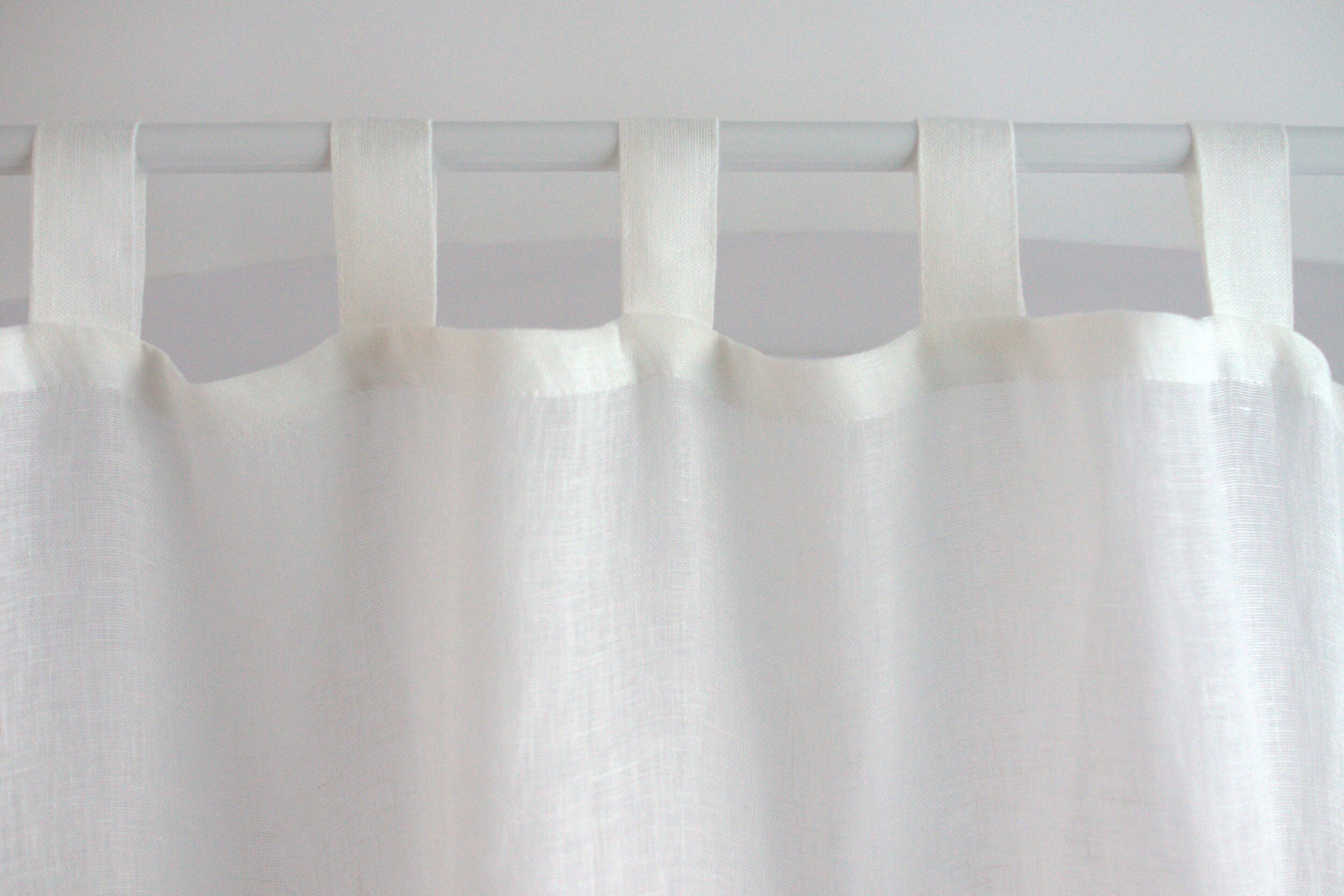 Sheer Linen Curtains Tab Top Linen Curtain off White Linen Etsy