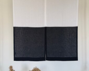 Japanese Door Curtain, White Linen Noren Curtain, Room Divider Curtain Panel, Doorway Curtain, Linen Noren White, Custom Noren,