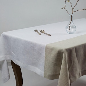 Linen Tablecloth, Custom Linen Tablecloth, Rustic Linen Tablecloth, Table Decor, White Table Cloth, Housewarming Gift,