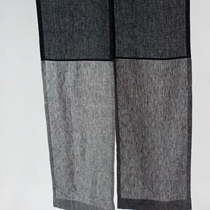 Linen Noren, Dark Noren Curtain in Duble Color, Doorway Curtain, Burlap Noren Japanese Door Curtain, Linen Doorway Curtain, Room Divider