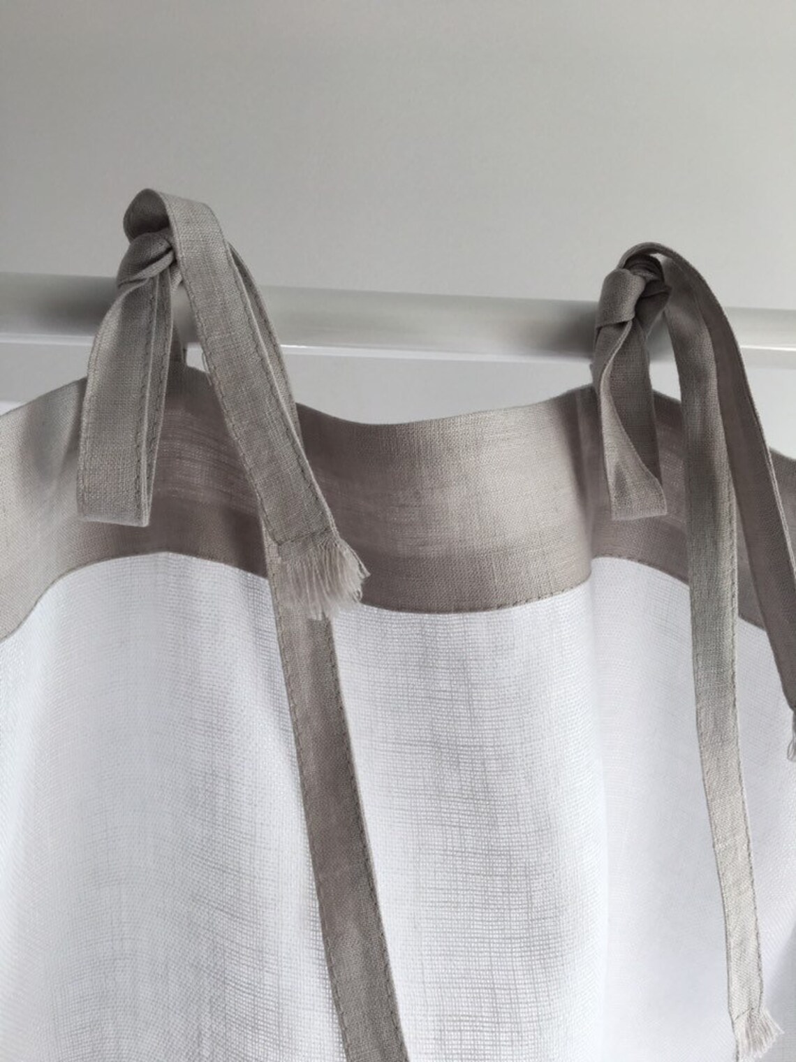 Cafe Curtains White Tie Top Cafe Window Cafe Bathroom Linen Etsy