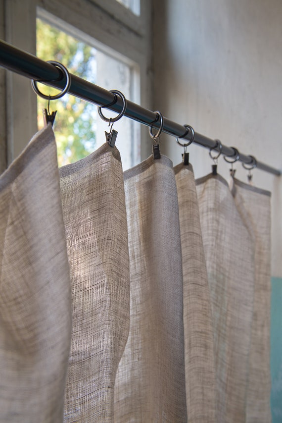Graue Transparente Leinen Cafe Gardinen, Gardinen Modern Küche, Natural Küchengardinen, Leinen Vorhänge für die Küche, Hochhwertige Gardinen
