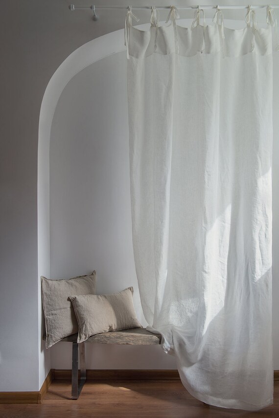 Off White Linen Curtains Sheer Linen Curtains Windows Etsy
