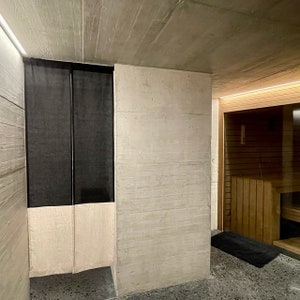 Dark Linen Noren, Double Color Room Divider, Apartment Linen Room Divider, Linen Doorway Curtains, High Quality Linen Japanische Noren Panel