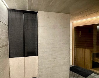 Dark Linen Noren, Double Color Room Divider, Apartment Linen Room Divider, Linen Doorway Curtains, High Quality Linen Japanische Noren Panel