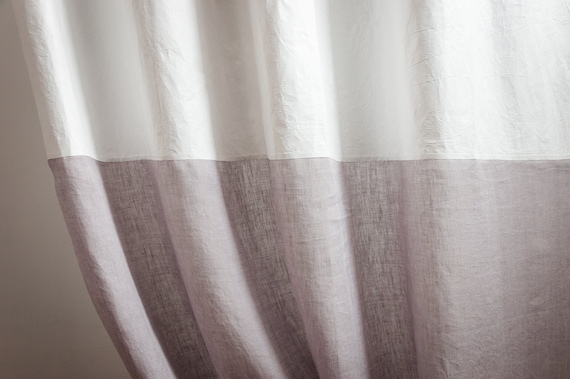 White Curtains With Gray Linen Scandinavian Design Vegan Etsy