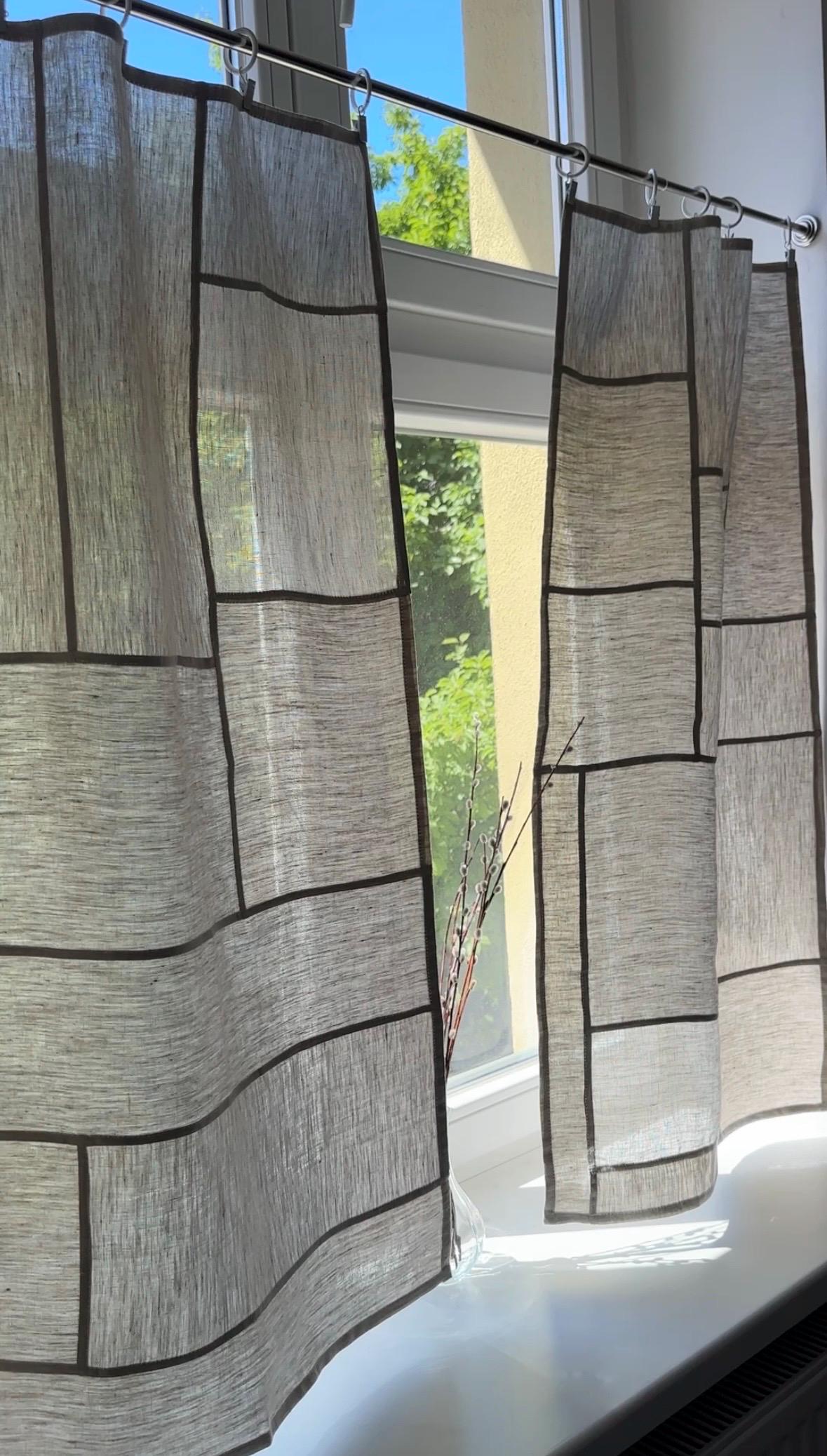 Pojagi Curtain, Korean Curtain White, Linen Bojagi Curtain
