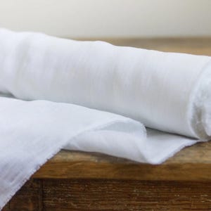 Witte linnen stof: zacht Europees linnen, OEKO-TEX-gecertificeerd