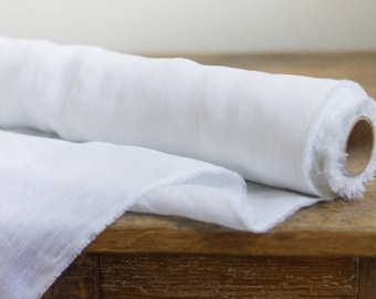 White Linen Fabric: Soft European Linen, OEKO-TEX Certified