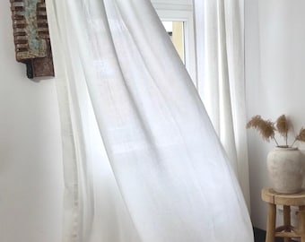 Ivory Linen Curtain Panel: Multi-Functional Heading Tape