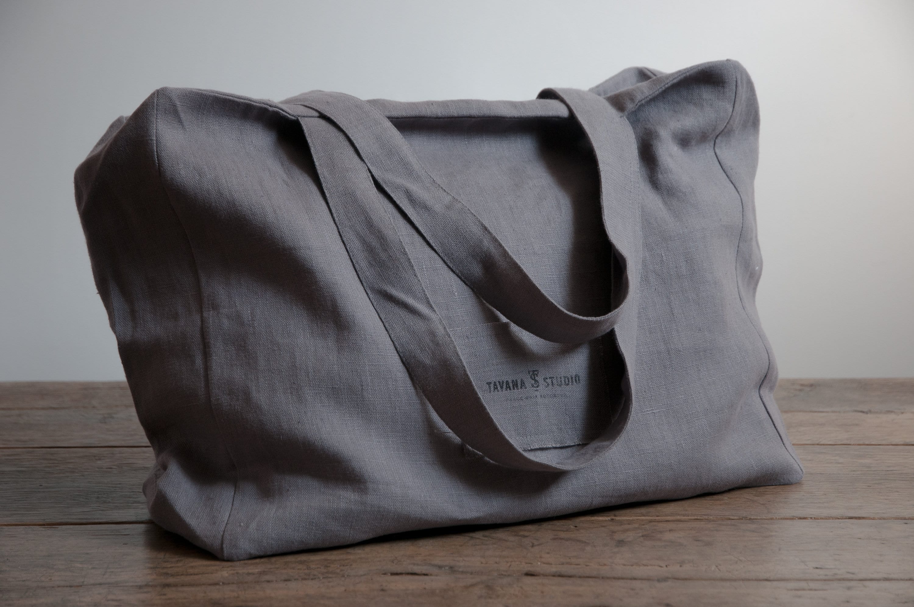grey canvas zipper bag grey