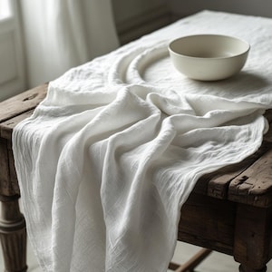 White Linen Tablecloth: European Linen, Farmhouse Dining