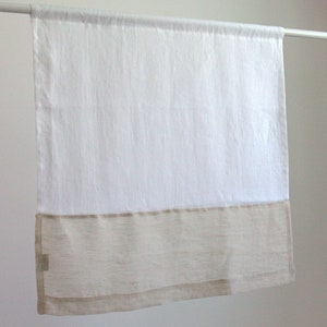 White Linen Cafe Curtains, Linen Short Minimalist Curtains, pair of Cafe Curtains made from Linen, Linen Curtains for Camper, Linen Valance