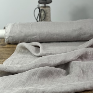 Sheer Light Grey Linen Fabric: Lightweight Muslin for Curtains
