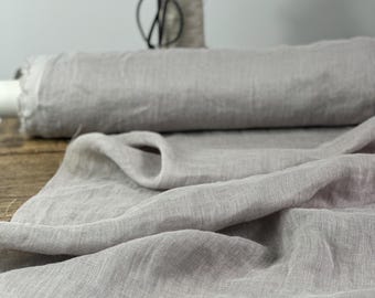 Sheer Light Grey Linen Fabric: Lightweight Muslin for Curtains