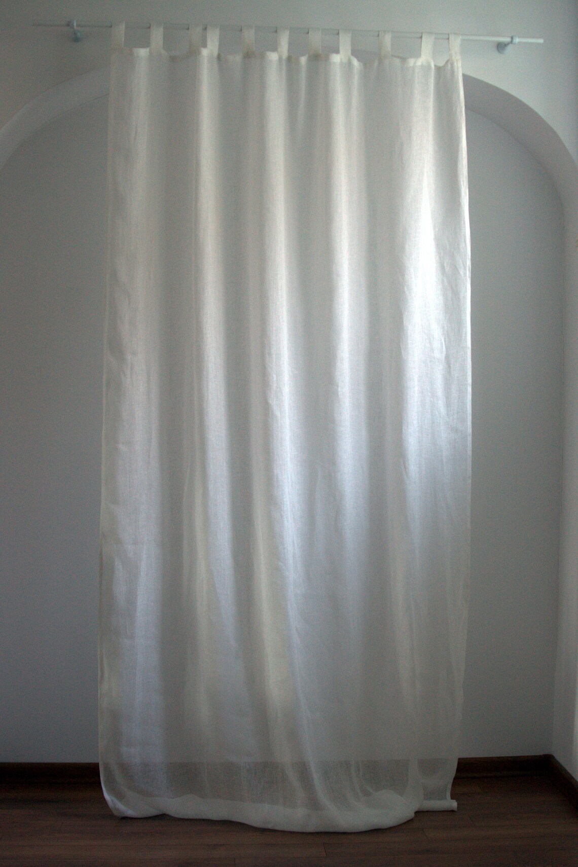 Sheer Linen Curtains Tab Top Linen Curtain off White Linen Etsy
