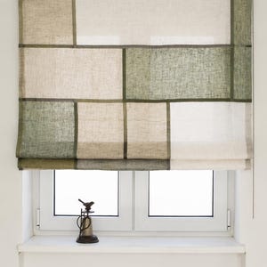 Custom Pojagi Linen Roman Blind | Korean Patchwork Roman Shade