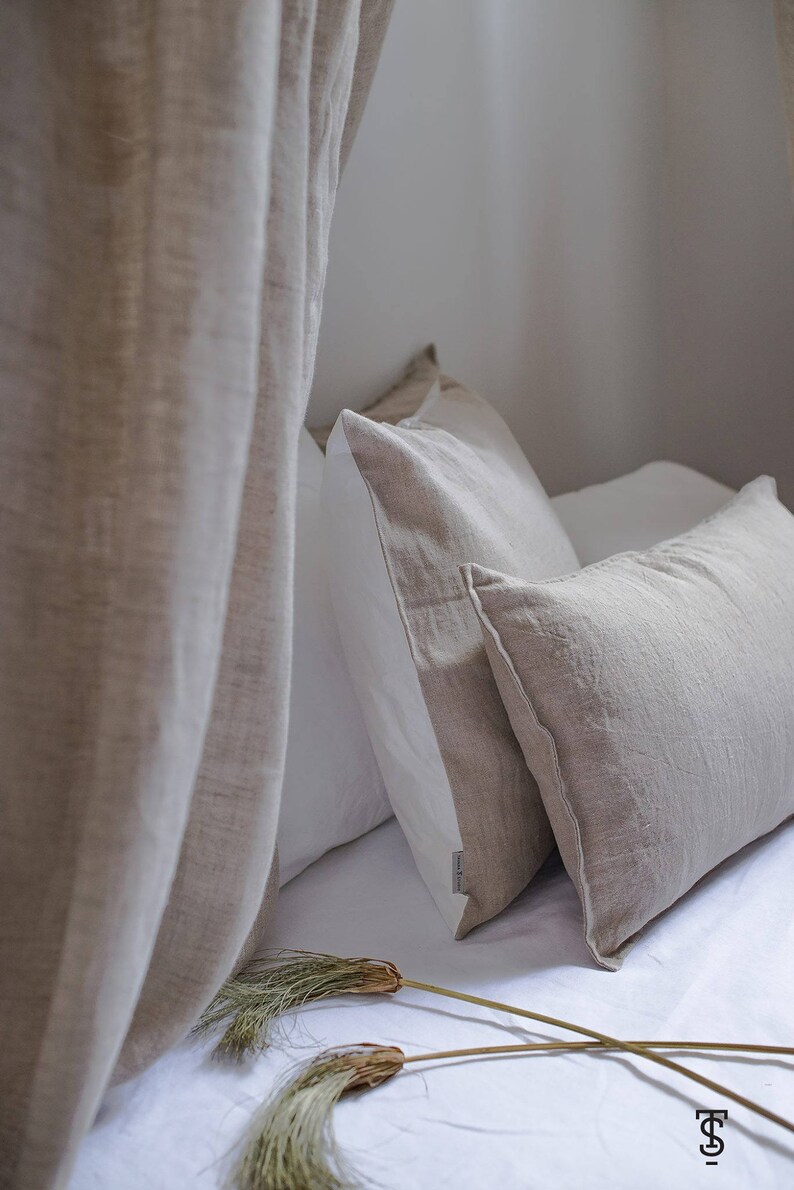 White Bed Canopy Linen Bed Canopy Canopy Bed Curtains Bed Etsy