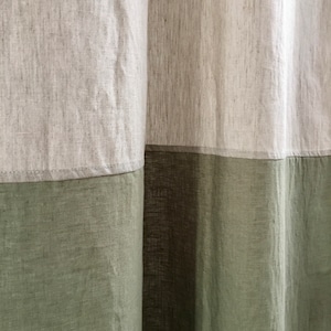 Rod Pocket Linen Curtain, Linen Curtain Panel, Green Linen Window Curtain, Burlap curtain in Two Colors, Linen Curtains For Living Room