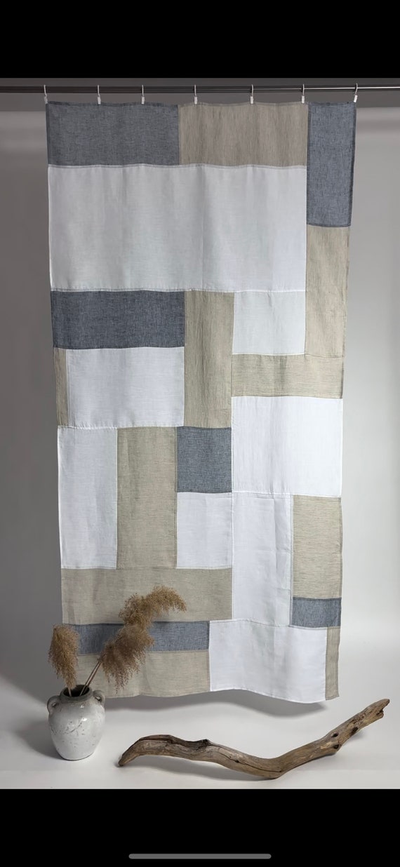 韓国のポジャギリネンカーテンパネル：手縫いのポジャギルーム