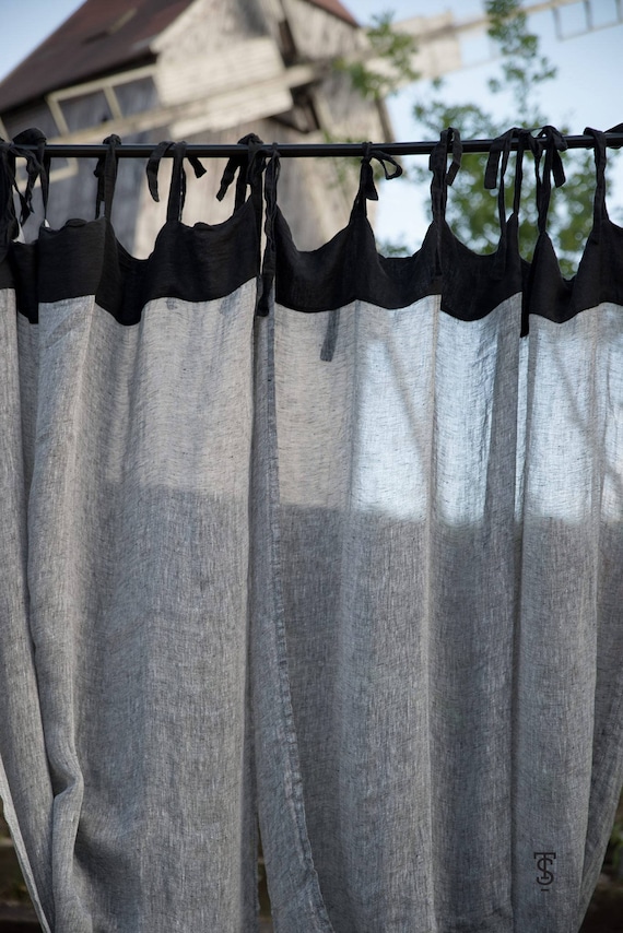 Sheer Linen Curtains Ds Cafe Kitchen Sheer Linen Curtains Ds Cafe, Black And Silver Kitchen Curtains