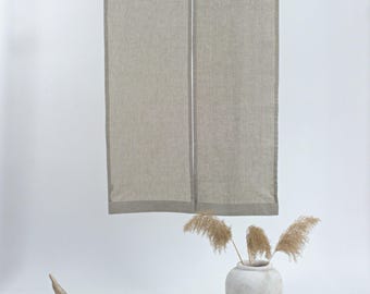 Linen Noren, Japanese Curtain Door, Patio Panel In Japanese Style, Natural Linen Noren, Cupboard Curtain, Traditional Noren in Natural Color