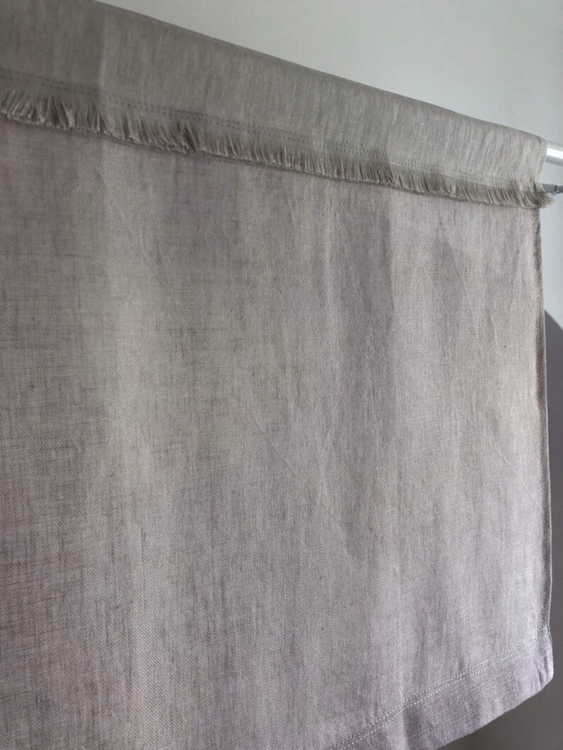 Gray Linen Kitchen Curtains Pair Cafe Curtains in Gray Color Etsy