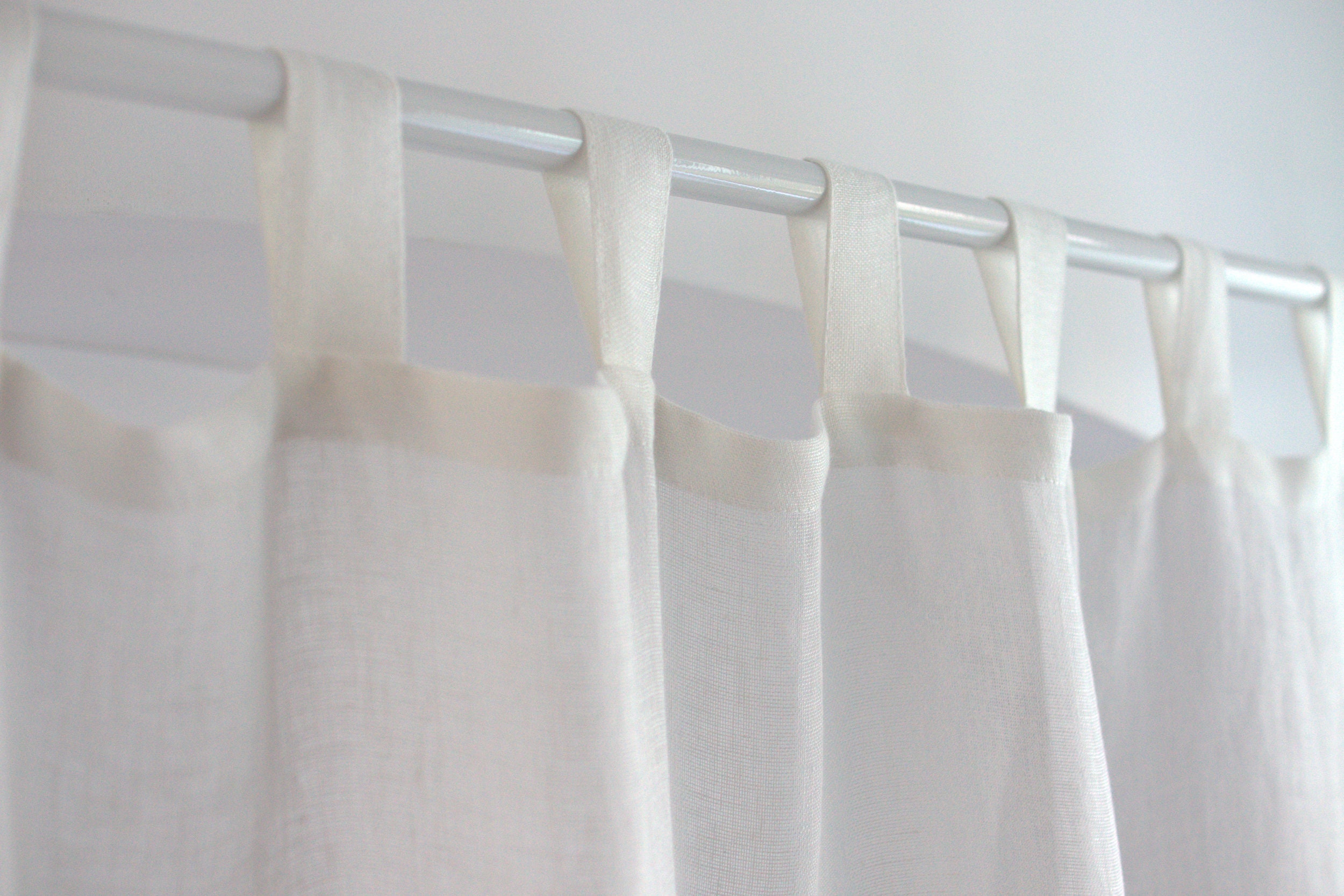 Sheer Linen Curtains Tab Top Linen Curtain off White Linen Etsy