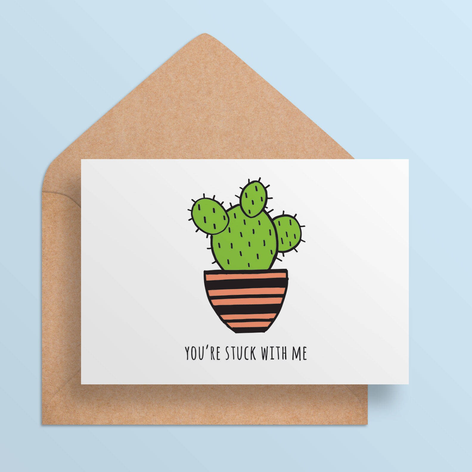 Cute Cactus Valentine Card Printable You Re Stuck With Etsy Singapore