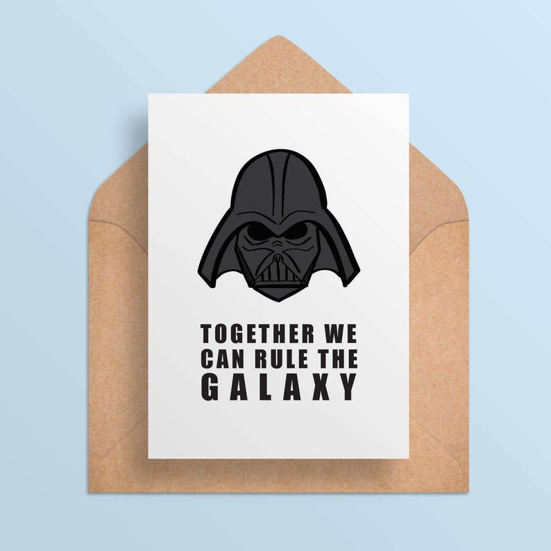 Valentine Card Printable Star Wars Inspired Valentine Darth Vader ...