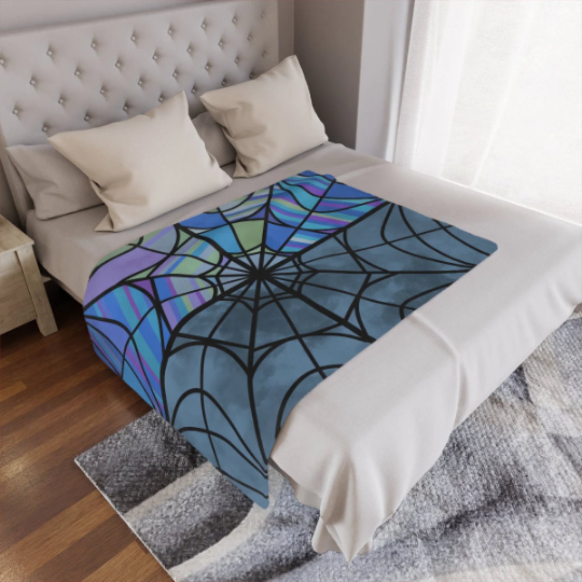 Wednesday Addams Dorm Room Window Comfy Minky Blanket - Etsy