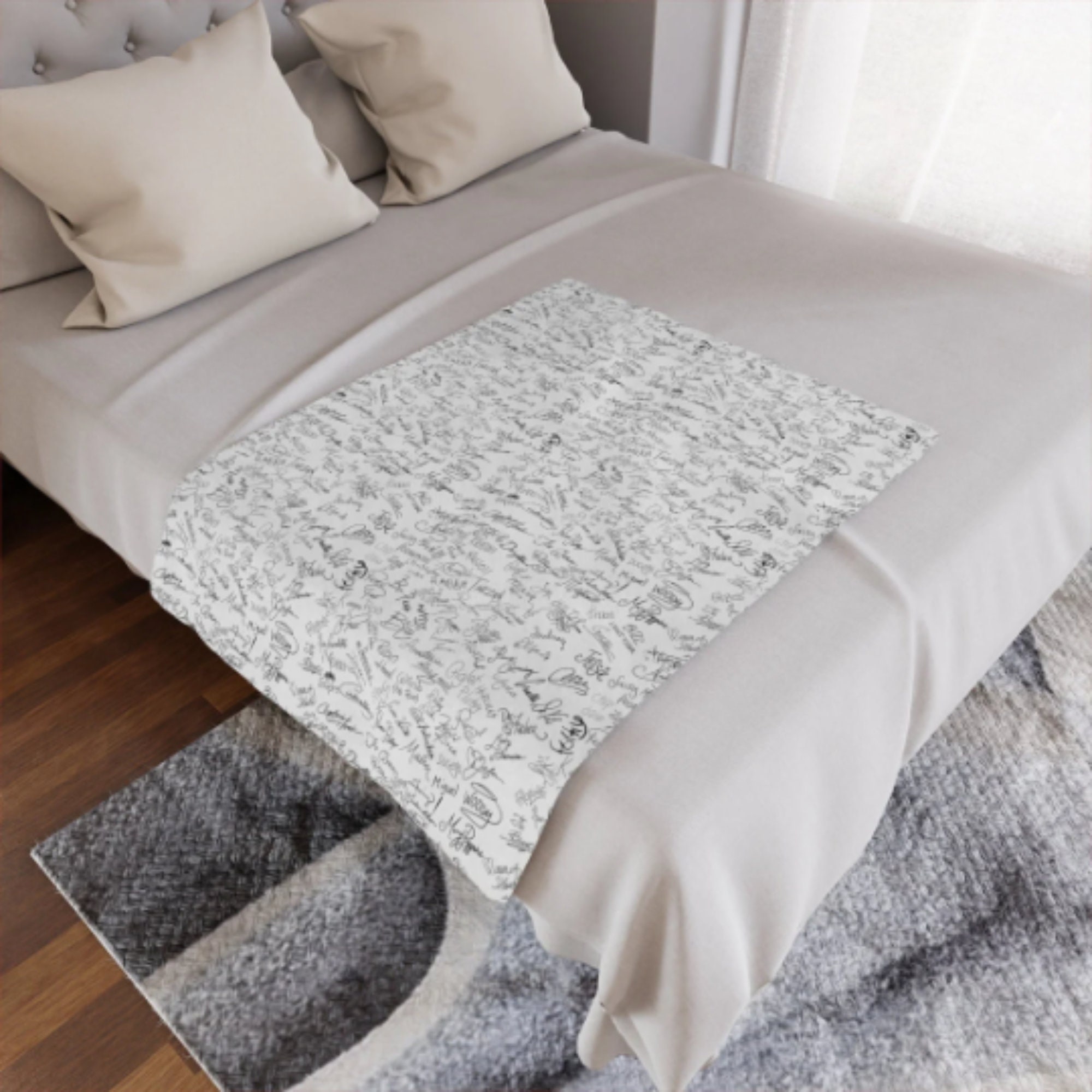 Character s Autograph Minky Fleece Blanket Available in Multiple