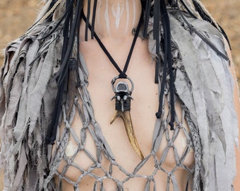 Cernunnos Talisman - Snake and Bone Necklace - Antler Jewelry - Bone Necklace - Celtic Witch Jewelry