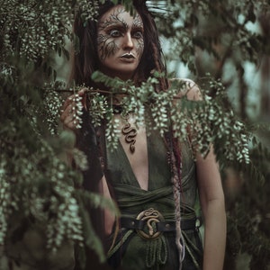 Cinto Lilith Preto – Cinto Bruxo de Cobra da Lua Negra – Arnês de Peito – Gótico Pagão