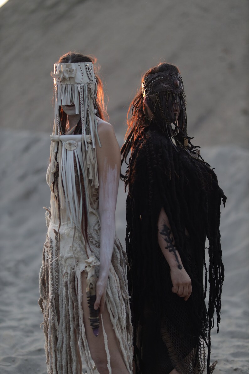 Pagan Ritual Headdress Unisex Face Mask with Fringe Etsy