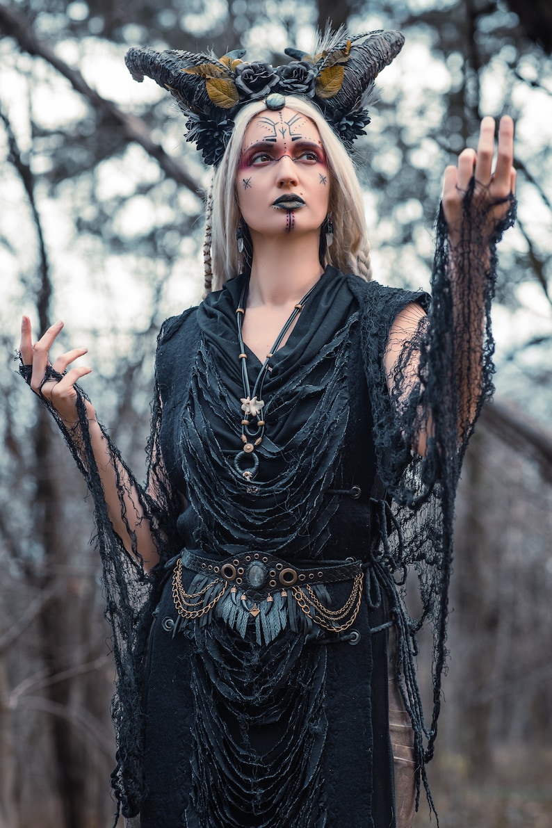 Face Mask Volva Pagan Ritual Headdress Druid Headpiece - Etsy