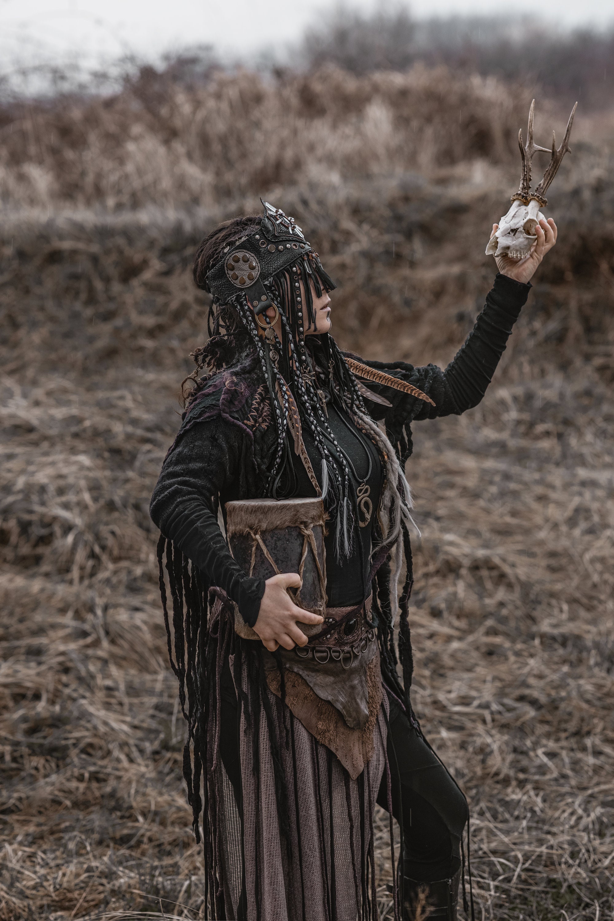 Goddess MOKOSH Shaman Headdress Pagan Ritual Unisex Face Etsy