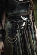 Bone Druid Leather Belt with Elk Jaw: Festival Chain Belt product logo
