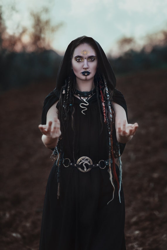 Hecate Serpent Belt: Witchy Brass Snake & Triple Moon 